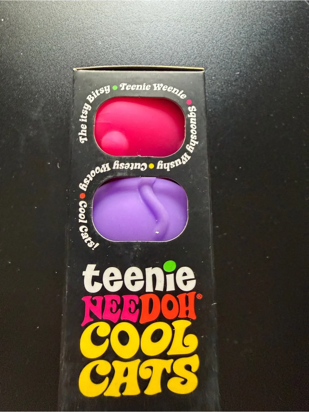 Nee Doh Schylling Teenie Cool Cats 3-pack Pink Teal Purple Squishy Sensory Toys